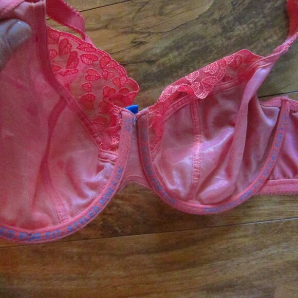 Panache Cleo Hot Pink Kali Unlined Sheer Balconette Underwire Bra Size 32H - Picture 8 of 8